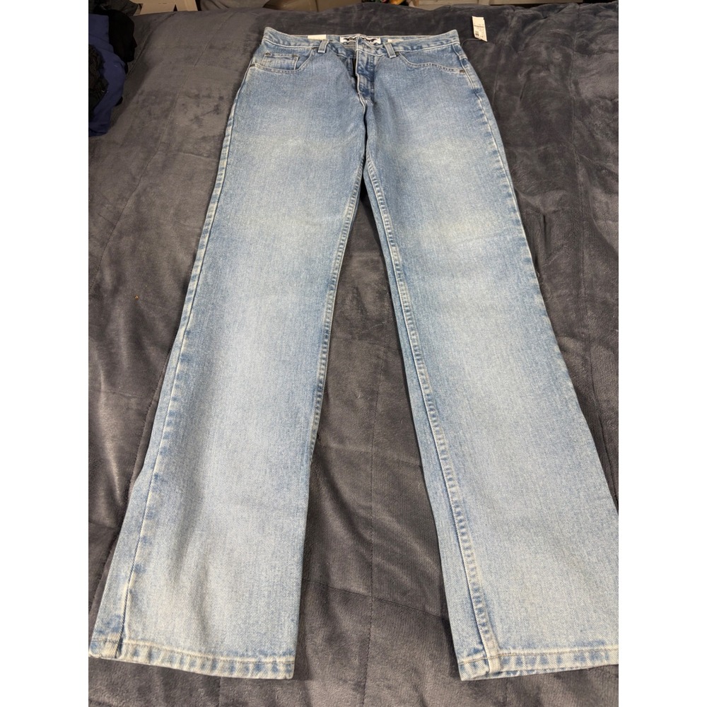 Anchor Blue Mens Light Wash Straight Leg Denim Jeans 41704‎ Size 9/10 L 30x32